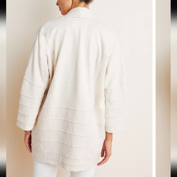 🌸 Anthropologie Marian Fleece Kimono Cardigan - Oatmeal Medium Large - Picture 3 of 9